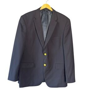 JOS. A. BANK Mens 43R Blazer Jacket‎ Navy Blue Wool Two Button Classic Business